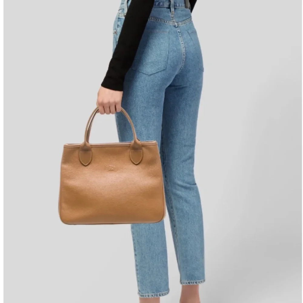 Longchamp Cognac Leather Tote with Top Handles - Picture 13 of 13